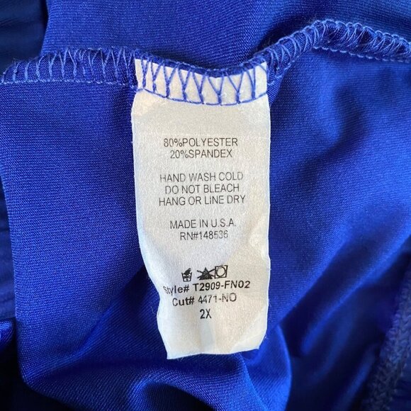 Fashion Nova NWT Royal Blue Mock Neck Top, Do You Even Gym Women's Size 2X - Picture 10 of 11